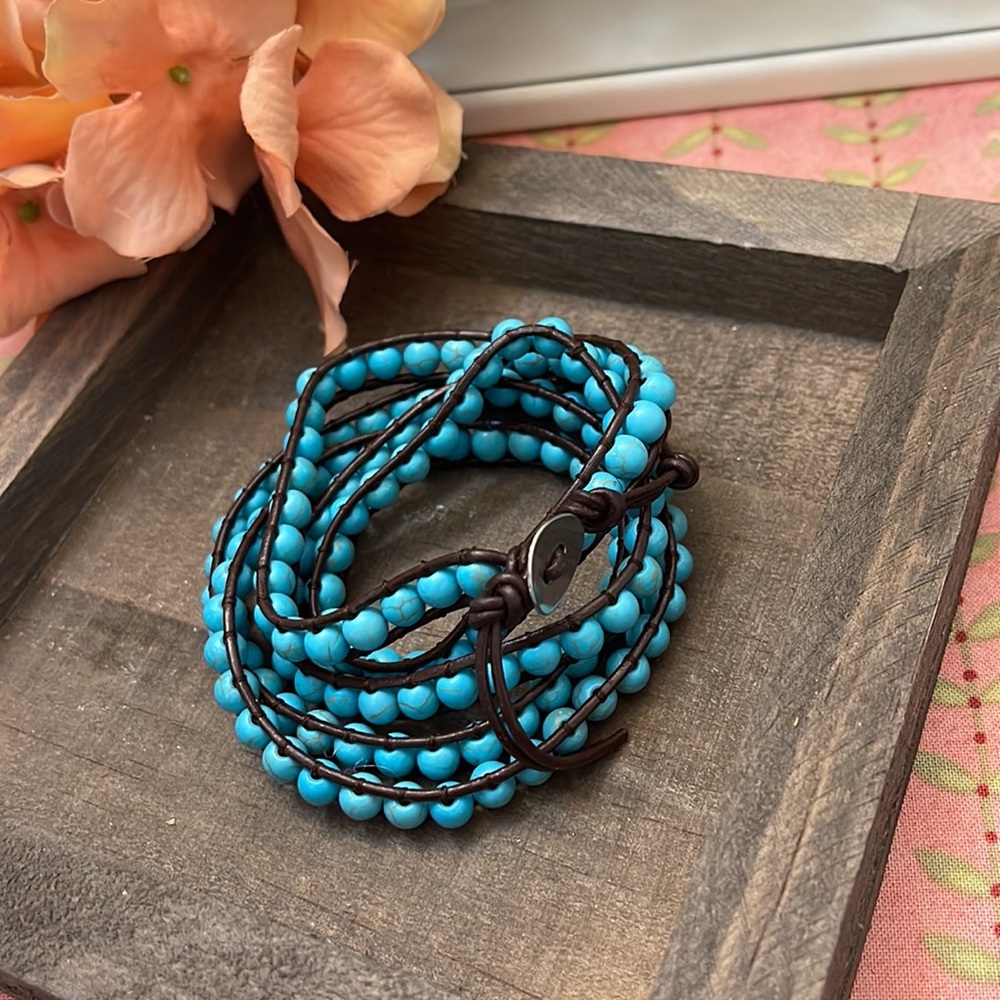 JBloom Turquoise beaded wrap - Picture 4 of 5